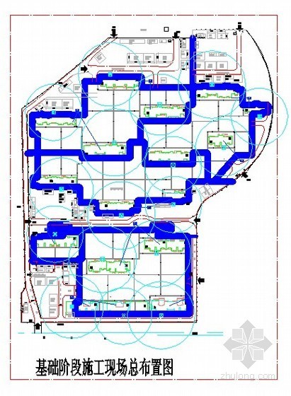 施工现场总平面说明资料下载-某大型工程施工现场总平面图（CAD）