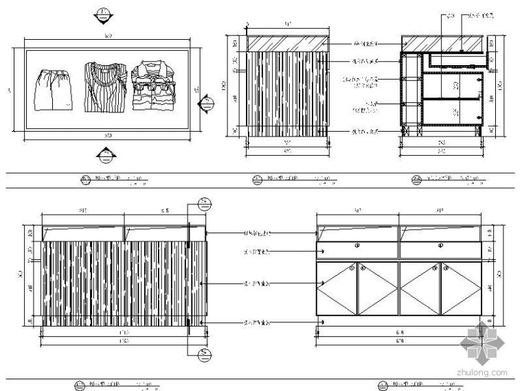 CAD服装店详图资料下载-服装店展示架详图