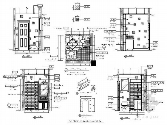 30平方房间设计资料下载-三平方卫生间详图