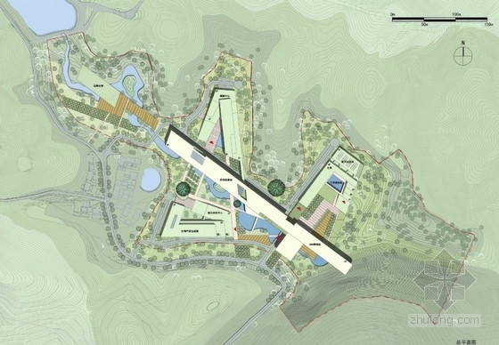 [北京]某科研办公楼建筑方案文本（含CAD）-总平面图 