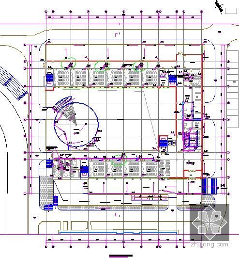 [山东]2014年中学新建综合楼和餐厅及操场修缮工程预算书(附施工图纸)-二层给排水平面图