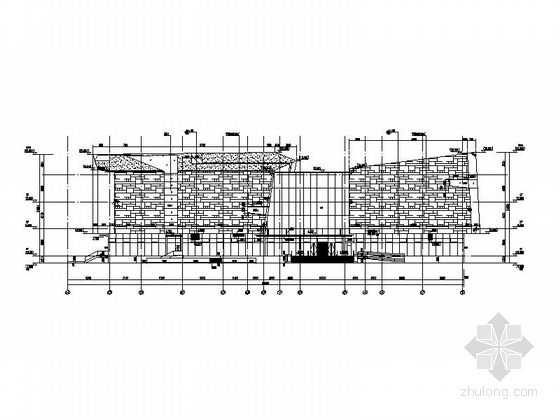 [安徽]3层展览馆及活动中心建筑施工图（2014年图纸）-3层展览馆及活动中心建筑立面图