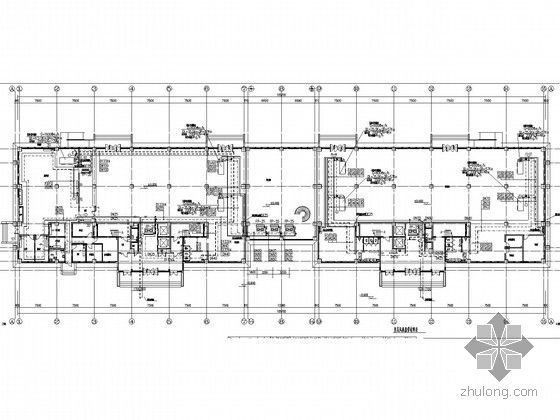 [天津]高层研发中心建筑群空调通风及防排烟系统设计施工图（采暖设计）-首层空调水管平面图