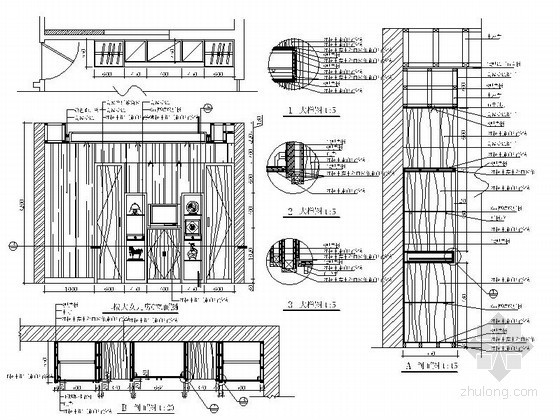 橡木梯田式系列公寓资料下载-红橡木装饰架详图