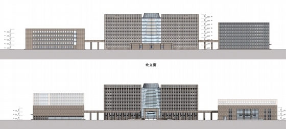 [吉林]新古典风格高级人民法院综合楼建筑设计方案文本-新古典风格高级人民法院立面图