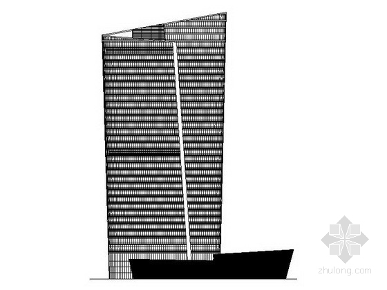 办公楼建筑扩初设计CAD资料下载-某超高层办公楼建筑扩初图（166米、含效果图）