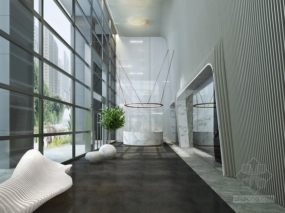 室内综合办公资料下载-[深圳]大型综合性投资集团高档现代办公楼室内设计方案