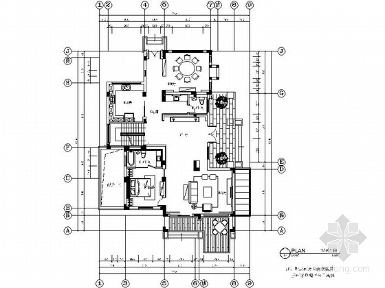 别墅室内现代中式施工图资料下载-[江苏]某现代中式双层别墅室内装修施工图（含效果）