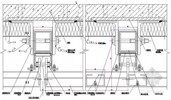 钢结构铝板雨棚节点大样图资料下载-铝板幕墙加强筋横剖节点图