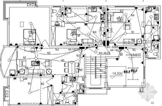 商住楼电气设计论文资料下载-某八层商住楼电气设计图