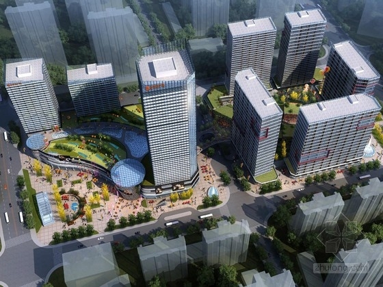 创业综合体图资料下载-[南京]超高层玻璃幕墙复合型城市综合体建筑设计方案文本（多个地块）