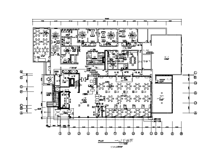 新中式酒店平面图全套资料下载-[河南]新中式大酒店中餐厅设计CAD施工图（含效果图）