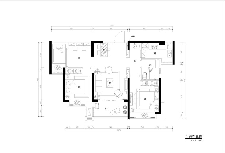 青少年宫模型效果图资料下载-地中海风格三居室全套施工图设计（附效果图+3D模型）