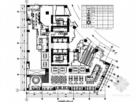 建筑独特光影效果资料下载-[北京]城中之城独特现代风格餐厅CAD装修施工图（含效果）