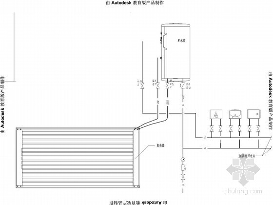 [山西]高层商住楼给排水及消防设计施工图（太阳能系统）-太阳能热水系统原理图 