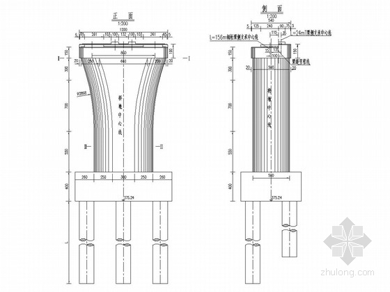 箱形桥梁设计图资料下载-道砟桥面铁路桥圆端形实体墩设计图