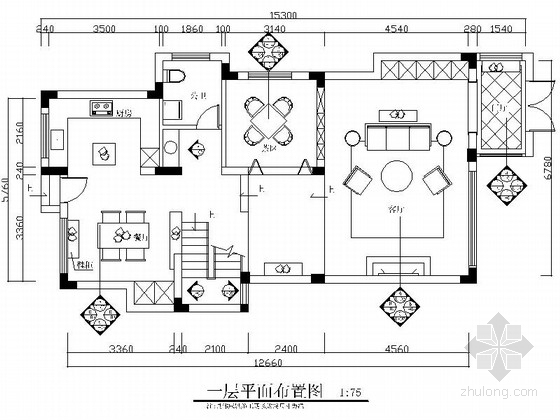 现代装修复式资料下载-精品温馨现代风格复式样板间CAD装修施工图（含效果）