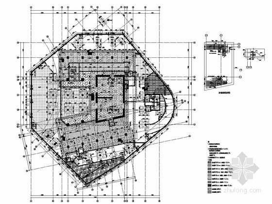 [广东]40层钢管混凝土框架-核心筒结构国际大厦结构施工图（含建施，540张）-底板结构平面图 