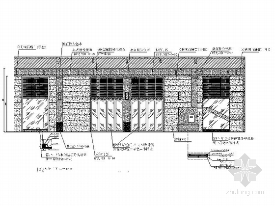 [四川]品味高端典雅高级商务会所设计装修施工图（含实景）前厅立面图