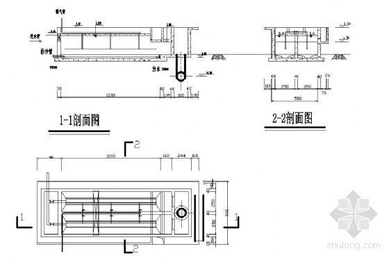 细格栅沉沙池构造详图资料下载-曝气沉沙池大样图