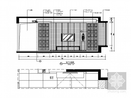 [南宁]风景秀美园林小区三居室样板房室内装修图（含实景图）立面图