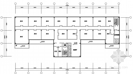 [上海]现代风格高层办公综合体建筑设计方案文本-现代风格高层办公综合体建筑设计平面图