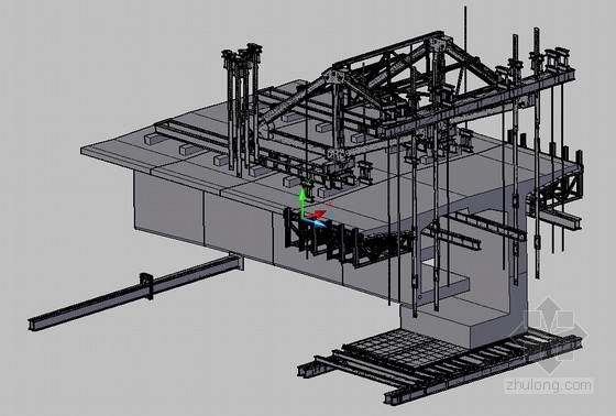 CAD桥梁三维图资料下载-桥梁工程悬臂灌注法施工挂篮三维模型CAD图（4个 菱形 三角）