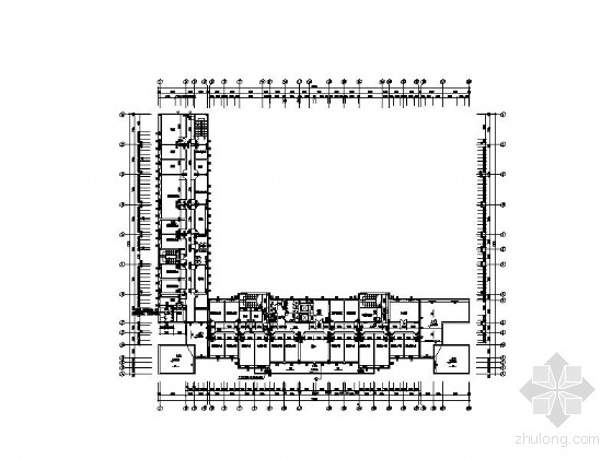 [安徽]某县公安局九层科技大楼建筑施工图-三层平面图