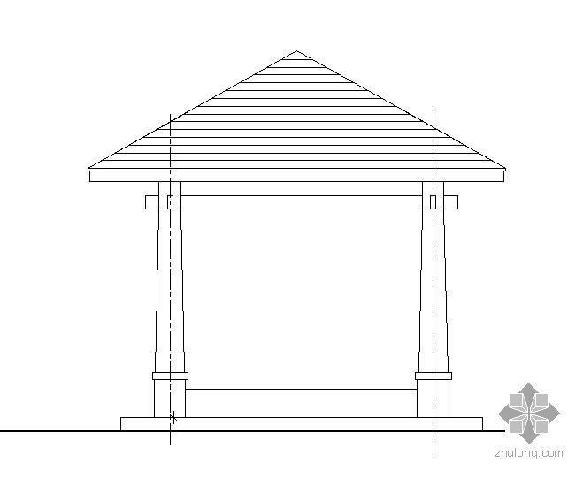 亭子构造详图资料下载-四角亭施工详图