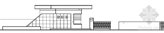 大门及门卫室su资料下载-某A型门卫室建筑方案图