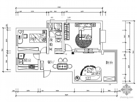 二居室家装效果图下载资料下载-二居室装修图（含效果及预算）