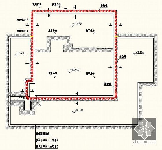 [北京]住宅楼基坑支护工程投标报价实例全套(含图纸 施工方案95页)-基坑支护、设计止水平面图