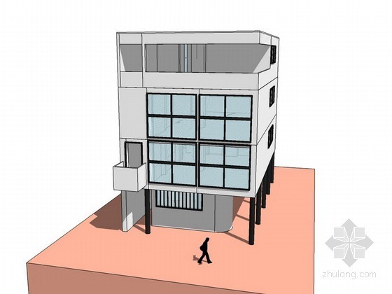 集装箱别墅建筑模型资料下载-加歇别墅SketchUp建筑模型