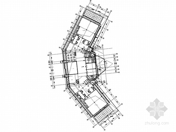 汽车站外幕墙及屋顶钢结构造型施工图-二层平面图 