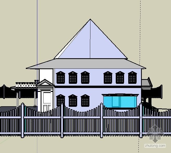 德式风格住宅方案资料下载-德式别墅建筑模型