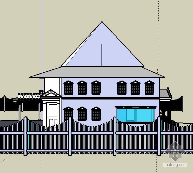 建筑模型经典资料下载-德式别墅建筑模型