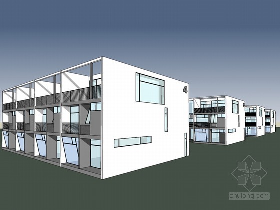 工业院配套住宅资料下载-成套住宅SketchUp模型下载