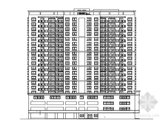 7层带底商住宅资料下载-某独栋二十层商住大厦建筑施工图（带电梯）