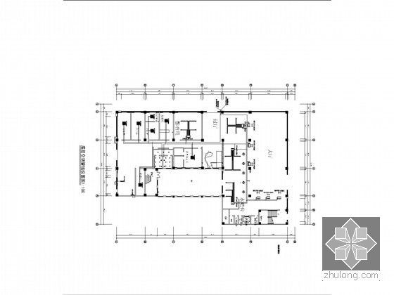 多层商业建筑水暖电完整施工图设计-底层空调管线位置图