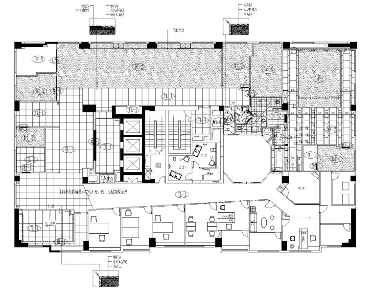 现代混搭风格凯隆地产办公室装修设计施工图+效果图-4地面铺贴图_看图王