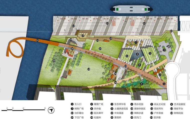 [上海]城市滨江公共绿地景观设计方案文本（PDF+77页）-总平面图