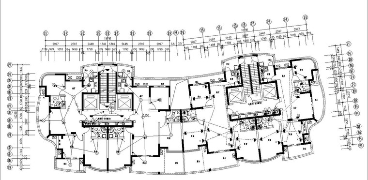 某小区商住楼平面图-二层电气平面图