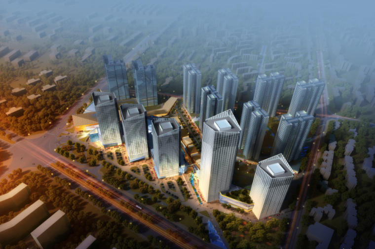 中铁·逸都国际环球贸易中心规划设计-鸟瞰图