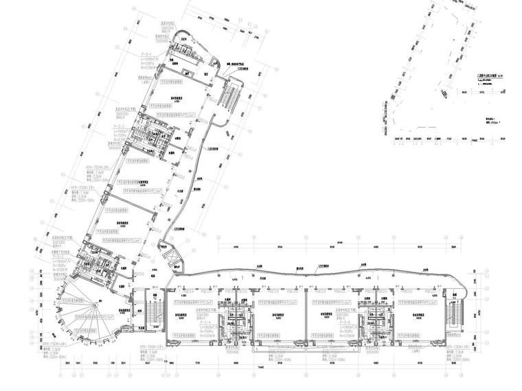 [广东]多层教育建筑幼儿园空调通风防排烟系统设计施工图(双格式)-二层空调通风防排烟平面图.jpg