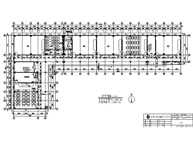 [宁夏]现代风格坡屋顶小学建筑施工图-现代风格坡屋顶小学平面图