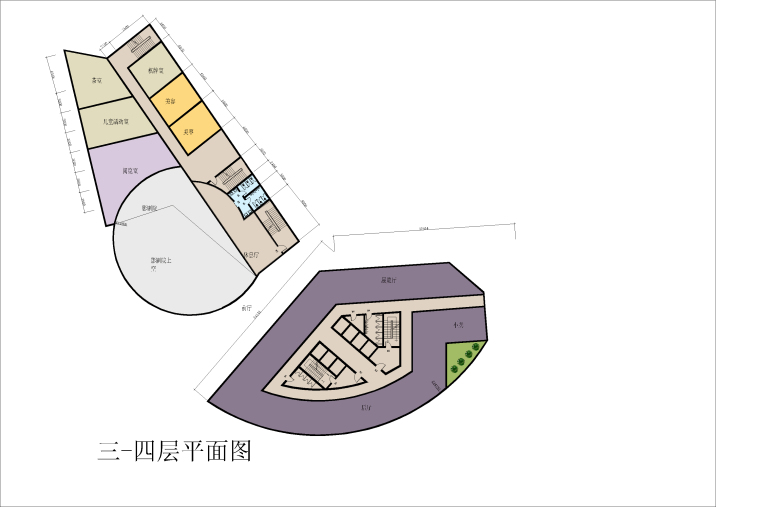 芦墟宾馆建筑设计方案及施工图-平面图3