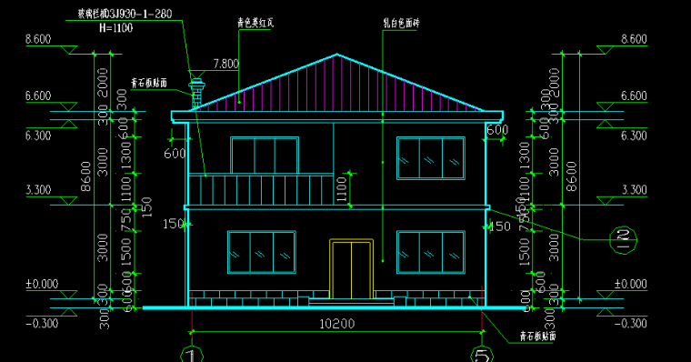 别墅图纸立面平面资料下载-小型别墅建筑施工图纸