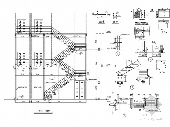 钢木梯施工图资料下载-室外钢爬梯结构施工图