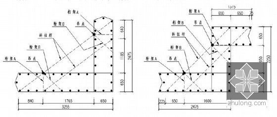 [上海]大型深基坑地下连续墙围护专项施工方案（钢筋笼吊装详细）-拐角钢筋加强方法示意图