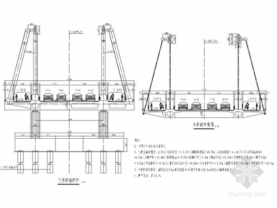 主跨90m下承式系杆拱桥全套施工图（86张）-总体布置图 